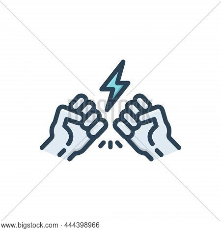 Color Illustration Icon For Controversy Contention Dispute  Fight  Polemic Conflict Argument Quarrel