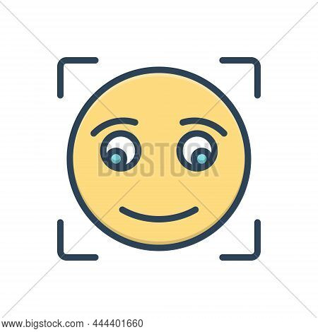 Color Illustration Icon For Briefly Concisely Glance Glimpse Scintilla Emoji Shape Sign Smile