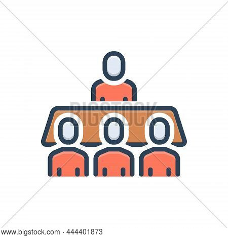 Color Illustration Icon For Conference Convention Colloquium Gathering Congress Discussion Consultat