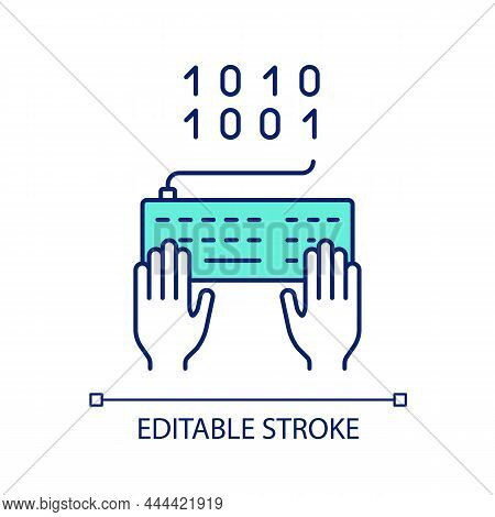 Typing Binary Code Rgb Color Icon. Programming Skills. Software Development. Data Encryption. Isolat