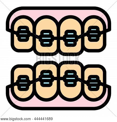 Retainer Braces Icon. Outline Retainer Braces Vector Icon Color Flat Isolated