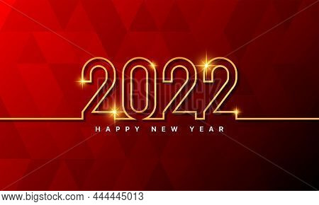 Happy New Year 2022. Happy New Year On A Dark Background. Holiday Greeting Card