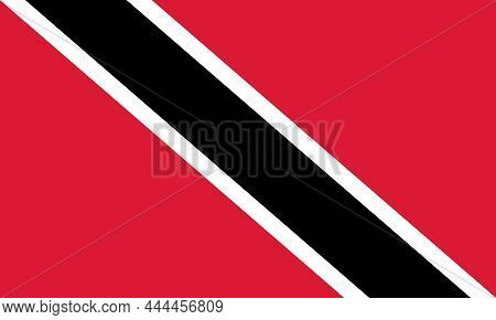 National Flag Republic Of Trinidad And Tobago, Red Field With A White-fimbriated Black Diagonal Band