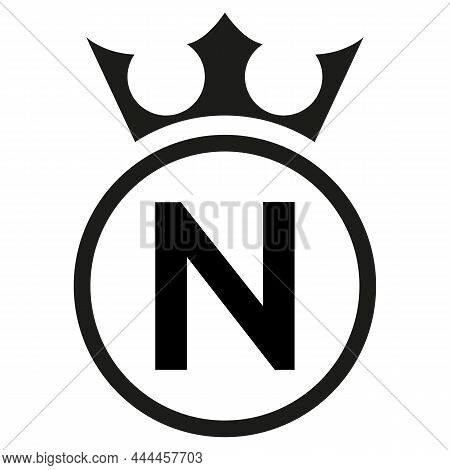 Simple Round Logo, Letter N, Victor. Template