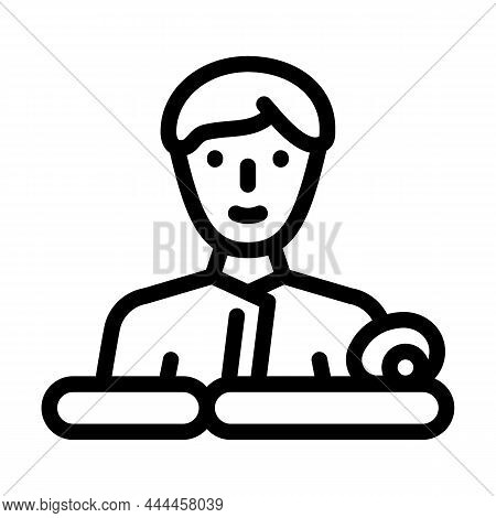 Masseur Business Line Icon Vector. Masseur Business Sign. Isolated Contour Symbol Black Illustration