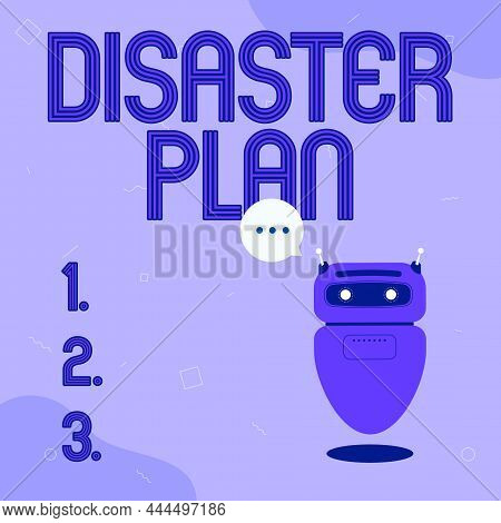 Text Caption Presenting Disaster Plan. Concept Meaning Respond To Emergency Preparedness Survival An