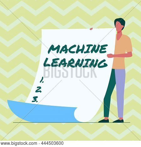 Conceptual Caption Machine Learning. Internet Concept The Concept That A Computer Can Learn New Data