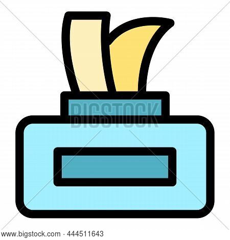 Wet Wipes Box Icon. Outline Wet Wipes Box Vector Icon Color Flat Isolated