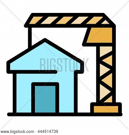 House Building Icon. Outline House Building Vector Icon Color Flat Isolated