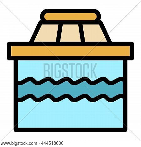 Industry Sewage Icon. Outline Industry Sewage Vector Icon Color Flat Isolated