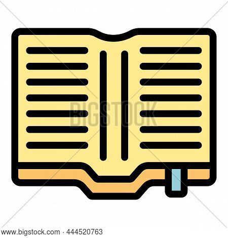 Law Book Icon. Outline Law Book Vector Icon Color Flat Isolated