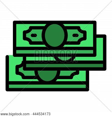 Atm Cash Money Transfer Icon. Outline Atm Cash Money Transfer Vector Icon Color Flat Isolated