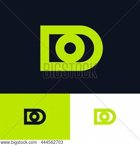 D And O Monogram. Letter D And Letter O Like Eye. Icon For Business, Internet, Web Application, Onli