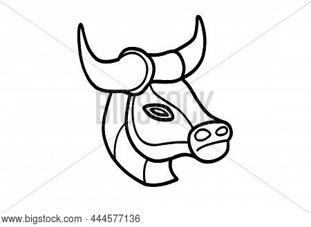 The Taurus Zodiac Symbol, Horoscope Sign On White Background. Royalty High-quality Stock Of Taurus S