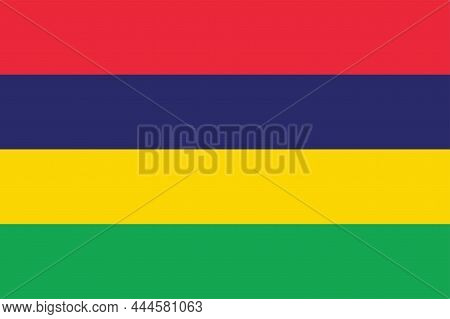 National Mauritius Flag, Official Colors And Proportion Correctly. National Mauritius Flag. Vector I