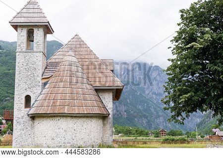 Stone Church From Theth Village, Theth National Park, Albania