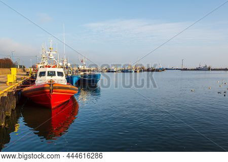Wladyslawowo, Poland - January 27, 2017: Boats Docked In Wladyslawowo Port. The Wladyslawowo Is One