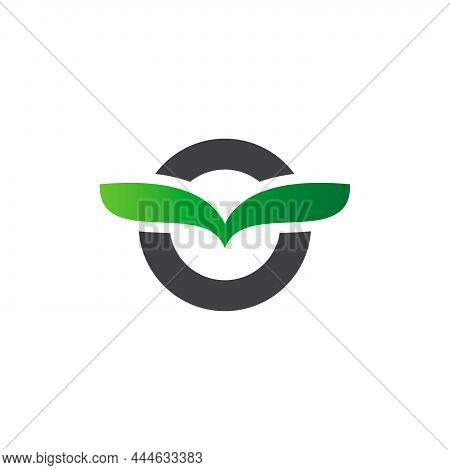 Letter O Alphabet Natural Green Icons - O Leaf Logo