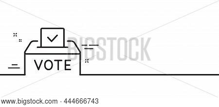 Vote Box Line Icon. Voting Ballot Sign. Public Election Symbol. Minimal Line Illustration Background