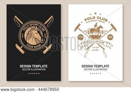 Set Of Polo Club Sport Badges, Patches, Emblems, Logos. Vector Illustration. Vintage Monochrome Eque