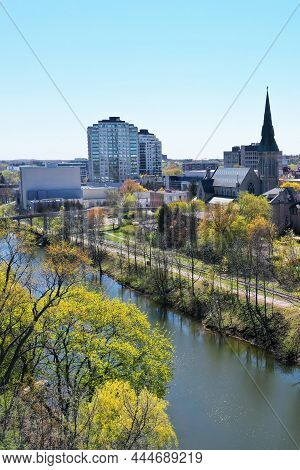 An Aerial Vertical Of Guelph, Ontario, Canada City Center