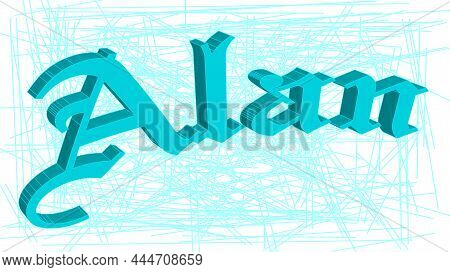 Alan Name For A Boy Set Over A Blue Grungy Background