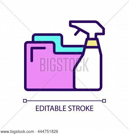 Data Cleaning Rgb Color Pixel Perfect Icon. Data Mining Technique. Prepare Information Processing. I
