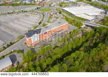 Castleford Uk, 24 April 2020: Aerial Photo Of Premier Inn Hotel In The Town Of Castleford In West Yo
