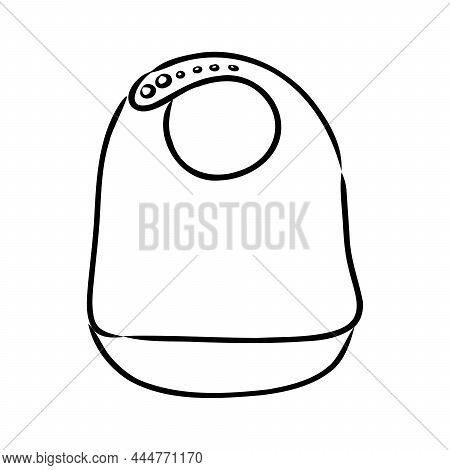 Baby Bib Vector Sketch Icon Isolated On Background. Hand Drawn Baby Bib Icon. Baby Bib Sketch Icon F