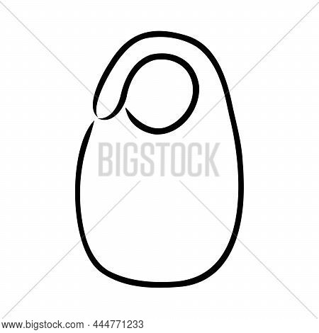 Baby Bib Vector Sketch Icon Isolated On Background. Hand Drawn Baby Bib Icon. Baby Bib Sketch Icon F