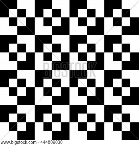 Black And White Non Traditional Check Seamless Pattern Background
