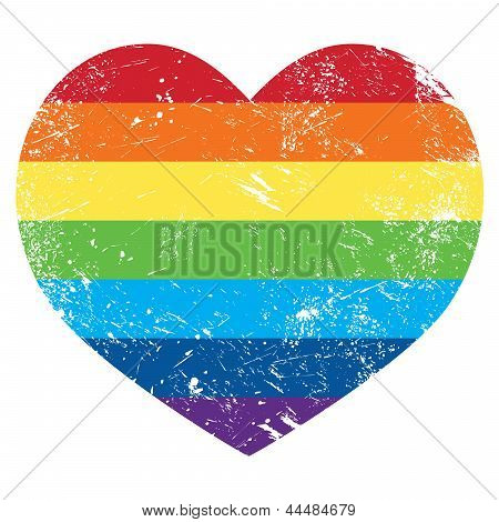 Gökkuşağı retro kalp bayrağı Eşcinsel hakları