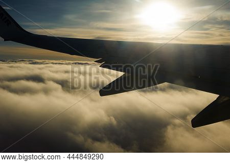 Ireland To Tenerife, Europe  - 23 December, 2017. The Wing Tip Of A Ryanair Boeing Aeroplane During 