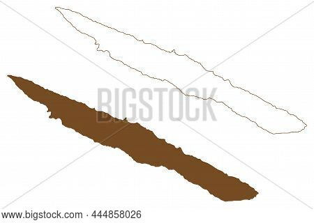 Sao Jorge Island (azores Archipelago, Portugal, Portuguese Republic) Map Vector Illustration, Scribb