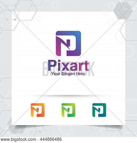 Business Finance Letter P Logo Design Vector With A Simple Modern Color For Marketing, Consulting, B