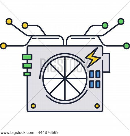 Power Box Ac Supply Icon Substation Vector