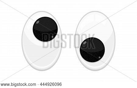 Plastic Toy Safety Wobbly Eyes Flat Style Design Vector Illustration Isolated On White Background. F