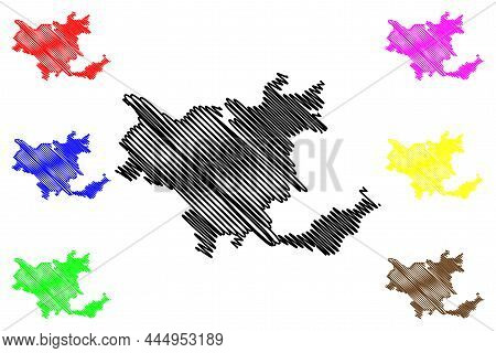 Srinagar District (jammu And Kashmir Union Territory, Republic Of India) Map Vector Illustration, Sc
