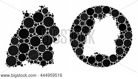 Vector Mosaic Baden-wurttemberg Land Map Of Round Parts. Mosaic Geographic Baden-wurttemberg Land Ma