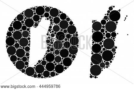 Vector Mosaic Belize Map Of Round Elements. Mosaic Geographic Belize Map Designed As Hole From Round