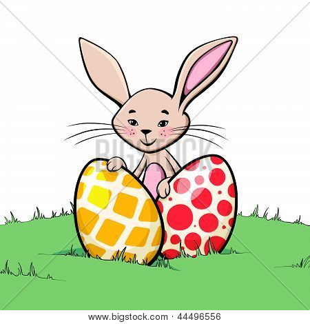Conejo con dos huevos de Pascua