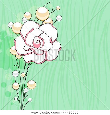 Rose y fondo de perlas