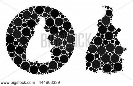 Vector Mosaic Tocantins State Map Of Round Parts. Mosaic Geographic Tocantins State Map Is Designed 