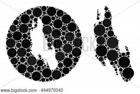 Vector Mosaic Zanzibar Island Map Of Round Dots. Mosaic Geographic Zanzibar Island Map Is Constructe
