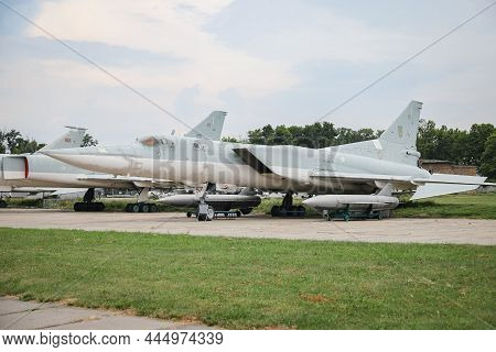 Kiev, Ukraine - August 01, 2021: Ukrainian Air Force Tupolev Tu-22m3 Backfire Displayed At Oleg Anto