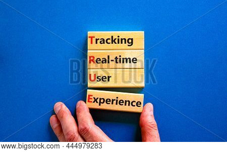 True Tracking Real-time User Experience Symbol. Concept Words True Tracking Real-time User Experienc