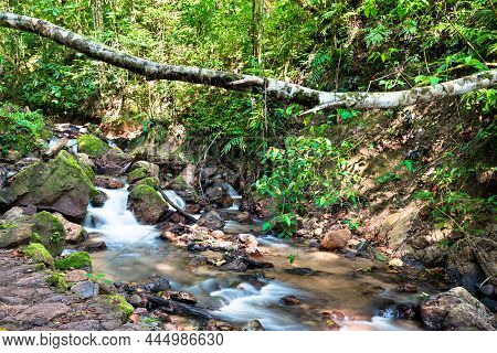 El Tirol Waterfall In The High Rainforest Of Chanchamayo In Junin, Peru
