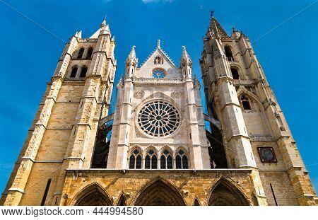 Leon Cathedral Of Santa Maria De Regla In Spain On The Camino De Santiago