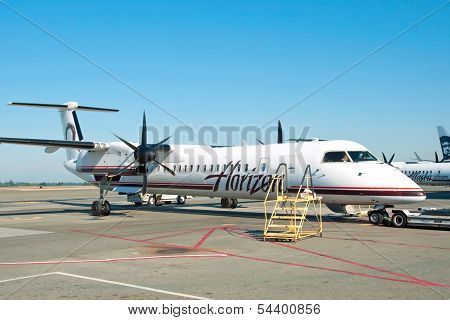 Plane Ready To Boarding In Vancouver Yvr Airport