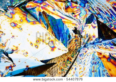 Tartaric Acid Crystals In Polarized Light